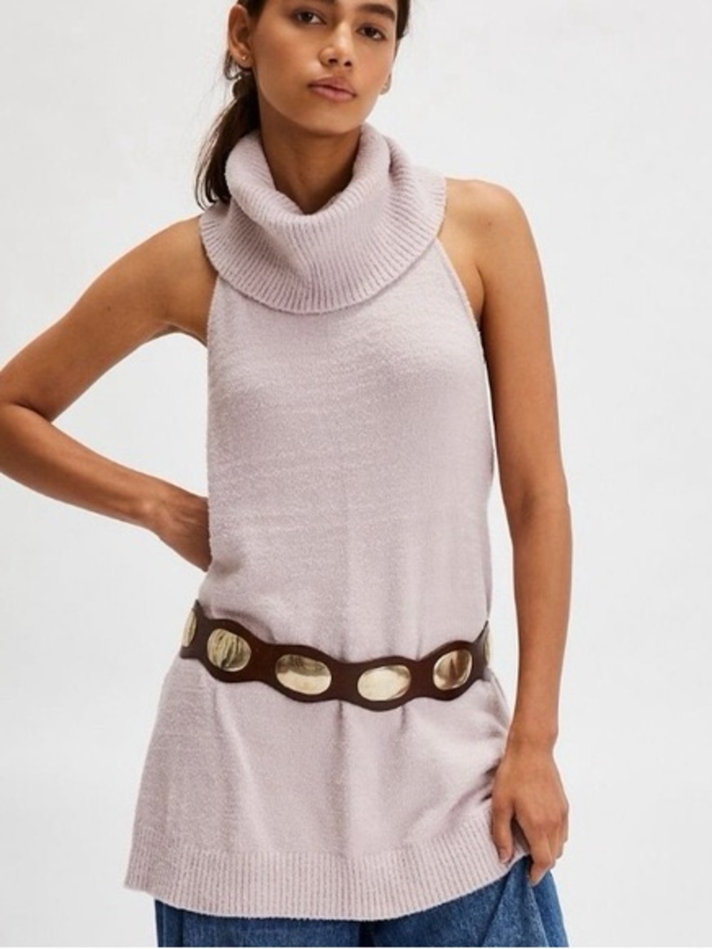 Free People Binx Sweater open back cowl neck
